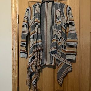 Striped Open-Front Cardigan Sweater